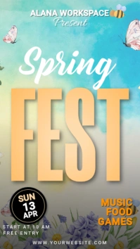 Orange 3d Spring Festival Tampilan Digital (9:16) template