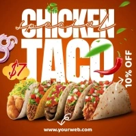 Orange 3d Taco Tuesday Instagram Post template