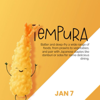 Orange Tempura Promotion โพสต์บน Instagram Template