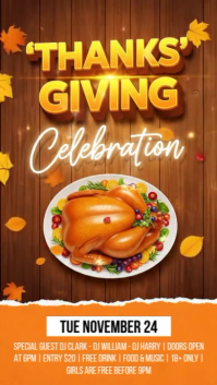 Orange 3d Thanksgiving Celebration Instagram Story template