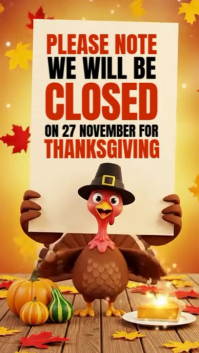 Orange 3d Thanksgiving Day  Instagram Reel template