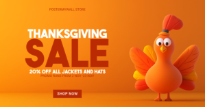 Orange Thanksgiving Sale Gambar Bersama Facebook Template