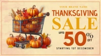 Orange 3d Thanksgiving Sale Twitter Post template