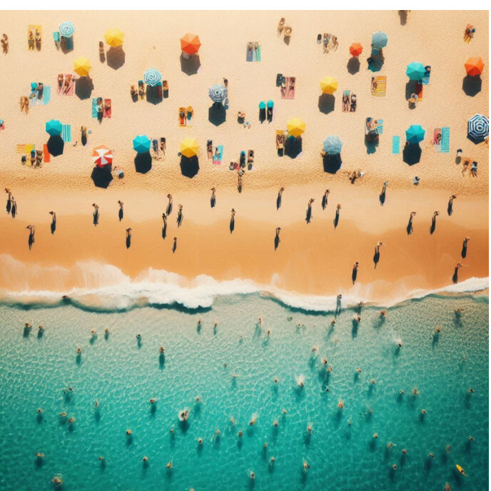 Orange Abstract Chromatic Beach  Album Cover template