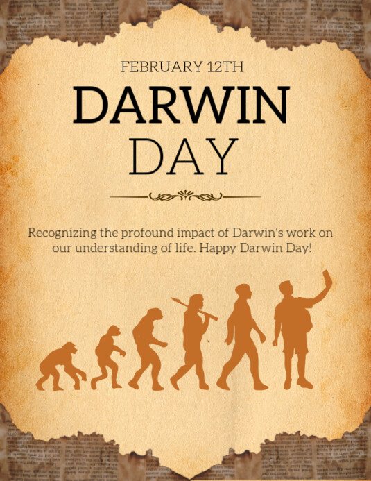 Orange Abstract Darwin Day Flyer (us Letter) Template | PosterMyWall