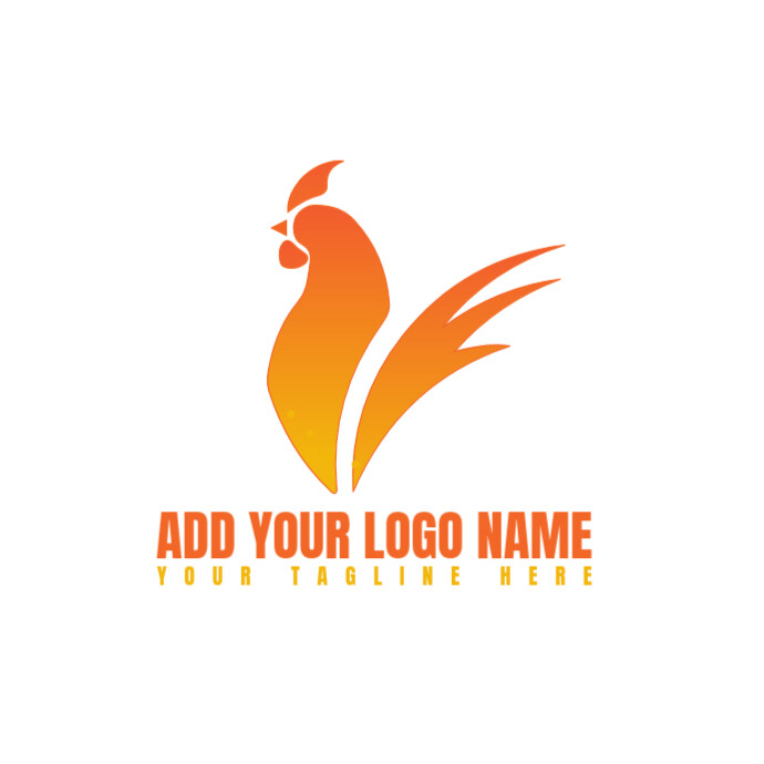 Orange/aesthetic/agency/business/symbol/sign/identity/rooster/cock Logo template
