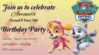 Card Invitation Paw Patrol Pantalla Digital (16:9) template