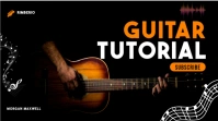 Orange And Black Bold Guitar Tutorial YouTube Thumbnail YouTube-miniature template