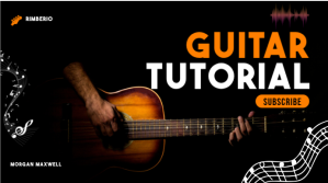 Orange And Black Bold Guitar Tutorial YouTube Thumbnail template