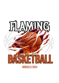 Orange and Black Flaming Basketball T-shirt Design A6 template