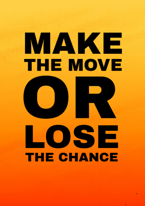 Orange and black quote A5 template