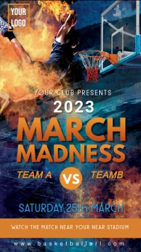 Orange and Blue March Madness Instagram Story template