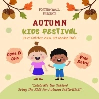 Orange and Green Cute Autumn Kids Festival Instagram Post template