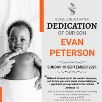 Orange and grey verse dedication for child Instagram Post template