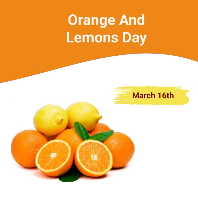 orange and lemon day Instagram Post template