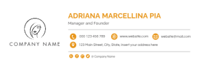 orange and white colors email digital signatu E-mail-overskrift template