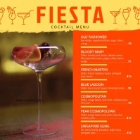 Orange and Yellow Cocktail Menu Square Video template