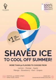 Orange and Yellow Shaved Ice Flyer Design A4 template