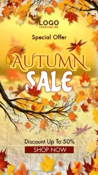 Orange  Autumn Sale Special Offer Digital Dis template