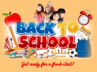 Orange  Back To School , School Supplies Yard Sign Cartello da esterno template