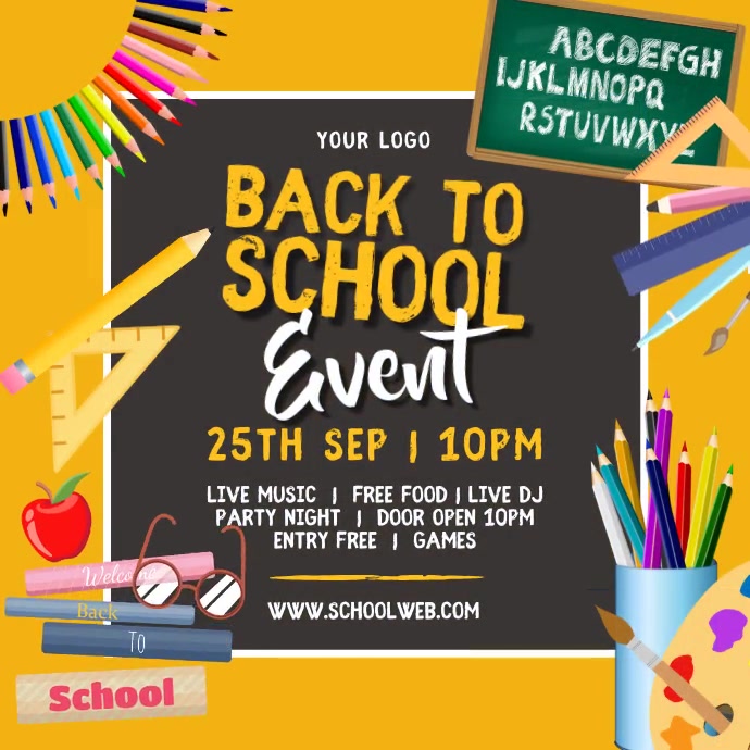 Orange Back To School Event Instagram Post Template | PosterMyWall