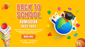 Orange Back to School Register Twitter Post template