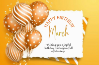 Orange Birthday Celebration Label Étiquette template