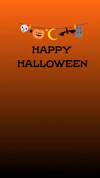 Plantilla de Orange Black And Orange Illustrative Happy Halloween ...