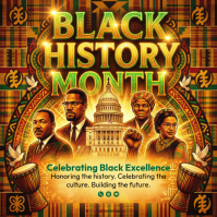 Orange Black History Month Celebration Square template