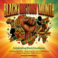 Orange Black History Month Instagram Post template