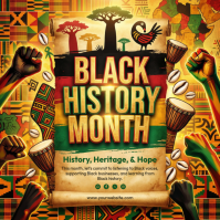 Orange Black History Month Instagram Post template