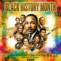 Orange Black History Month Instagram Post Wpis na Instagrama template