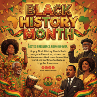 Orange Black History Month Instagram Post template