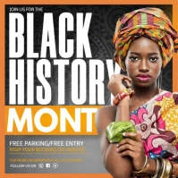 Orange Black History Month Instagram Post Square (1:1) template