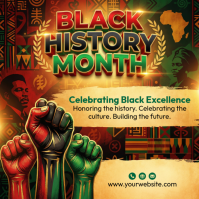 Orange Black History Month Square Vierkant (1:1) template