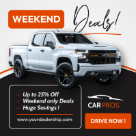 Orange Black Weekend Truck Sale Template – Car Dealership Weekend Deals Instagram post Instagram-opslag