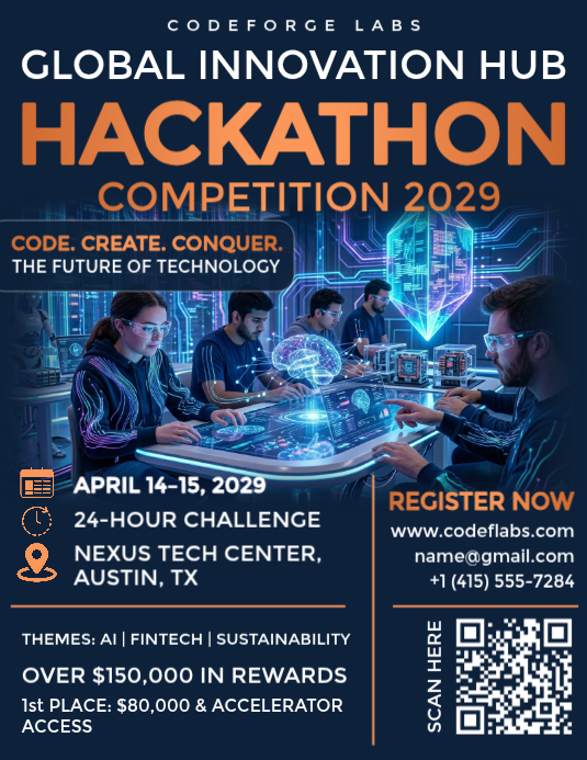Purple Hackathon Event Flyers Template | PosterMyWall