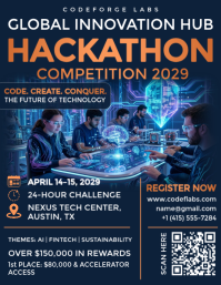 Purple Hackathon Event Flyers Template | PosterMyWall