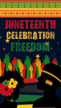 Orange Blue Illustrative Juneteenth Instagram Story Indaba yaku-Instagram template