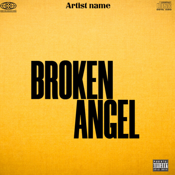 Orange  Broken Angel Mixtape  Album Cover template