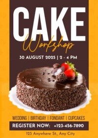 Orange Baking Classes Posters Template | PosterMyWall