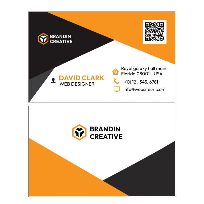 Orange Business Calling Card Template PosterMyWall