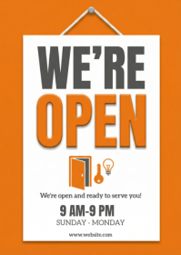 Orange Business Hours Announcement A6 template