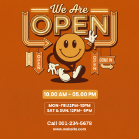 Orange Business Hours Announcement Instagram Post template
