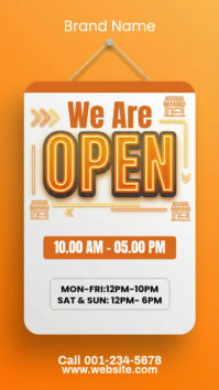 Orange Business Hours Announcement Instagram Story template