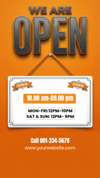 Orange Business Hours Announcement Instagram Story template