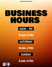 White Business Hours Flyer Template | PosterMyWall