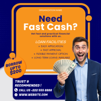 Orange Business Loan Services Instagram Post template