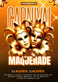 Laranja Carnival Masquerade Event A6 Template