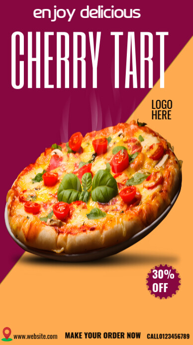 Orange  Cherry Tart Instagram Story template